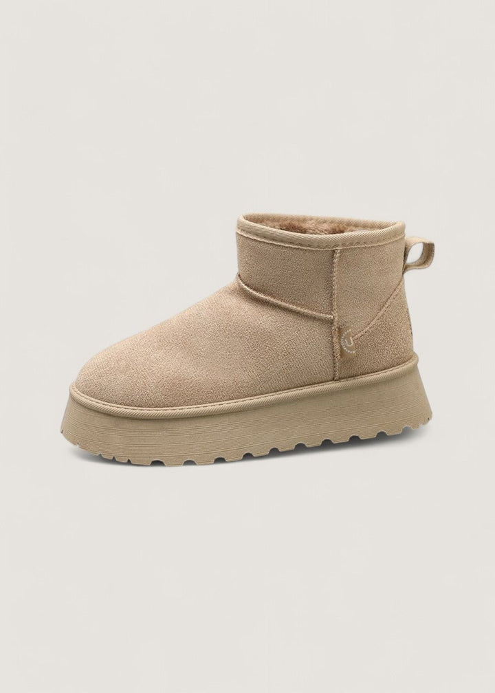 Harley | Pull-On Suede Fur Lined Platform Boots