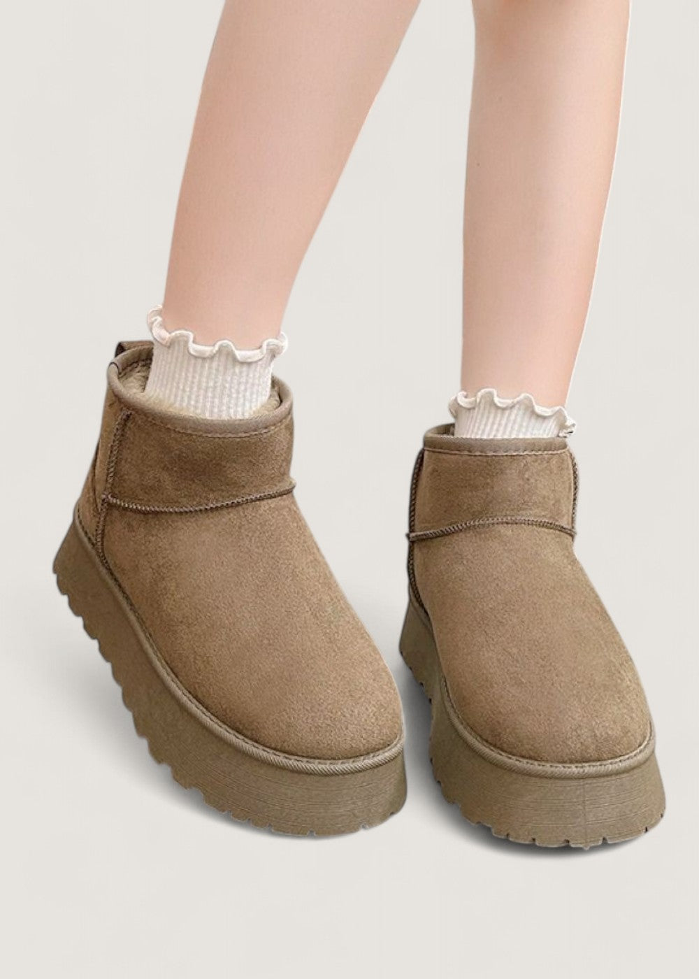 Harley | Pull-On Suede Fur Lined Platform Boots