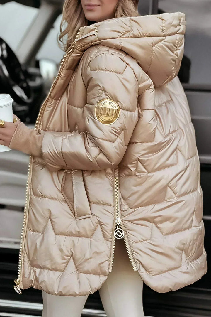 Brynn | Quilted Nylon Hooded Puffer Jacket Zip