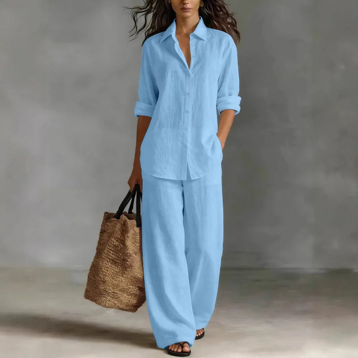 Bailey womens linen wide-leg trouser set