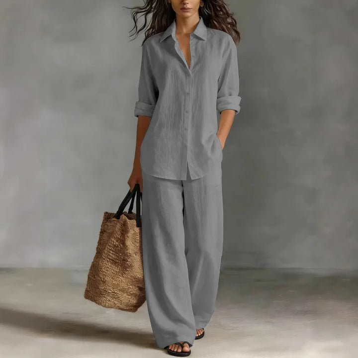 Bailey womens linen wide-leg trouser set