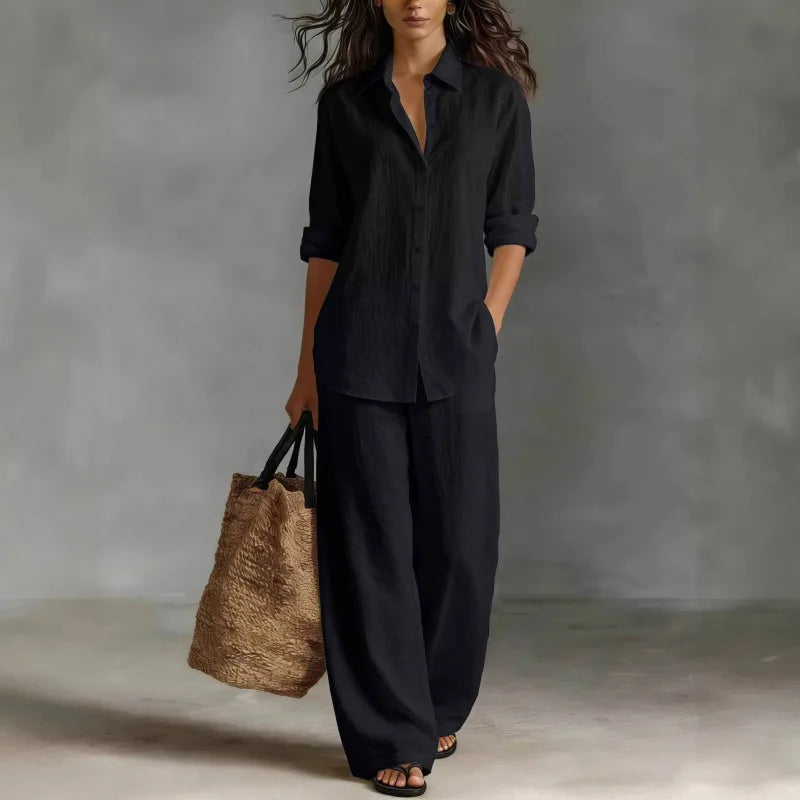 Bailey womens linen wide-leg trouser set