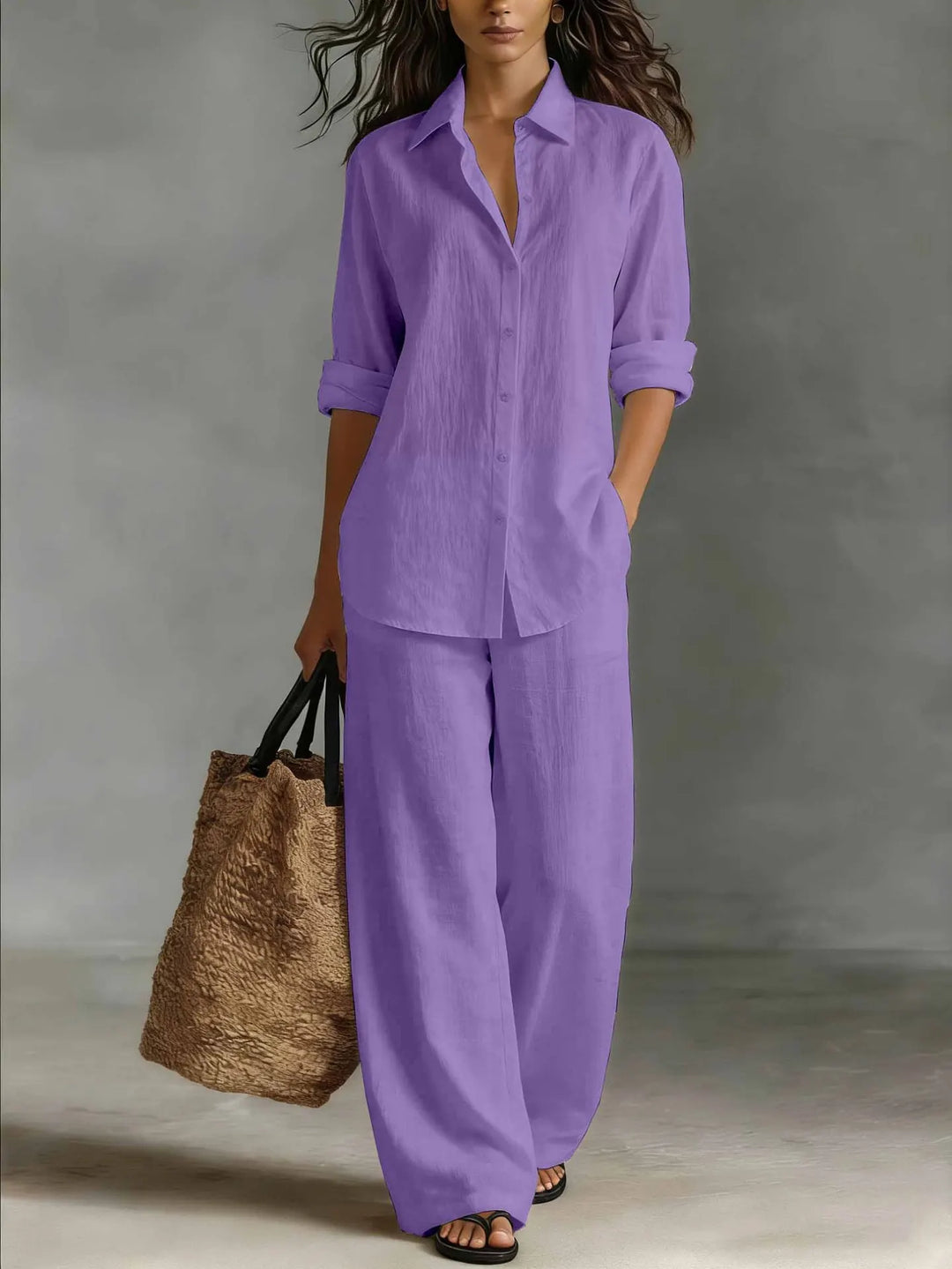 Bailey womens linen wide-leg trouser set
