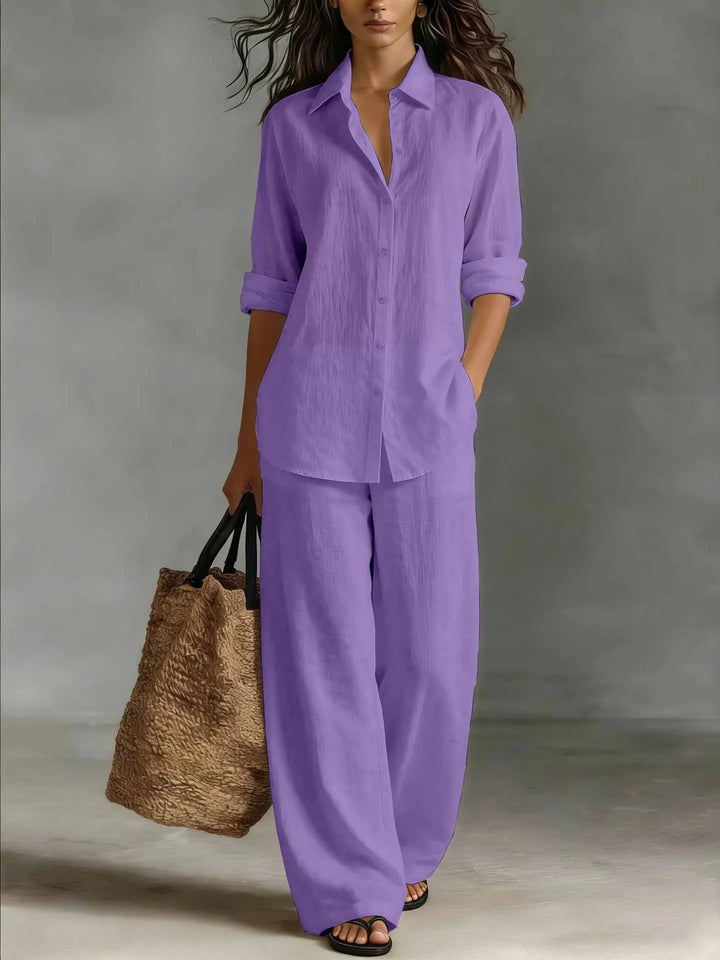 Bailey womens linen wide-leg trouser set