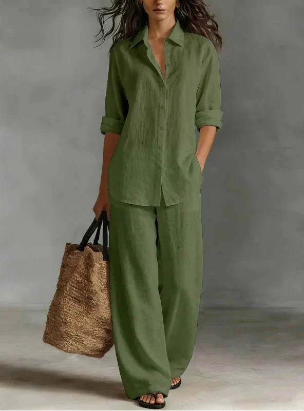 Bailey womens linen wide-leg trouser set