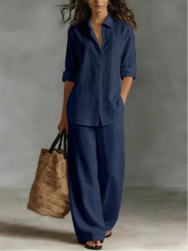 Bailey womens linen wide-leg trouser set