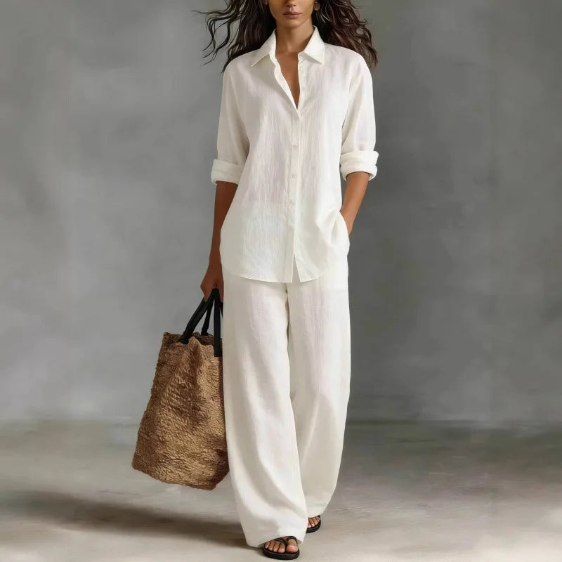 Bailey womens linen wide-leg trouser set
