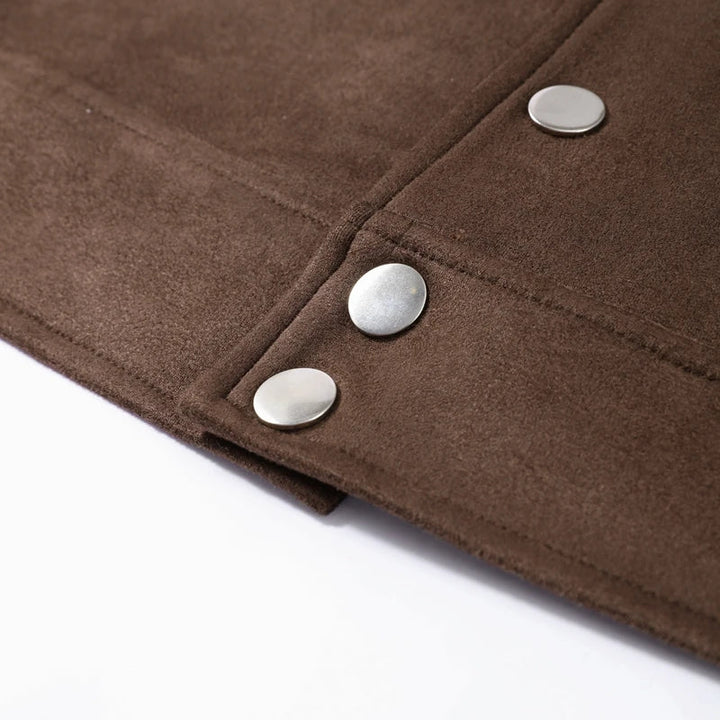 Morgan | Womens Faux Suede Cropped Trucker Jacket