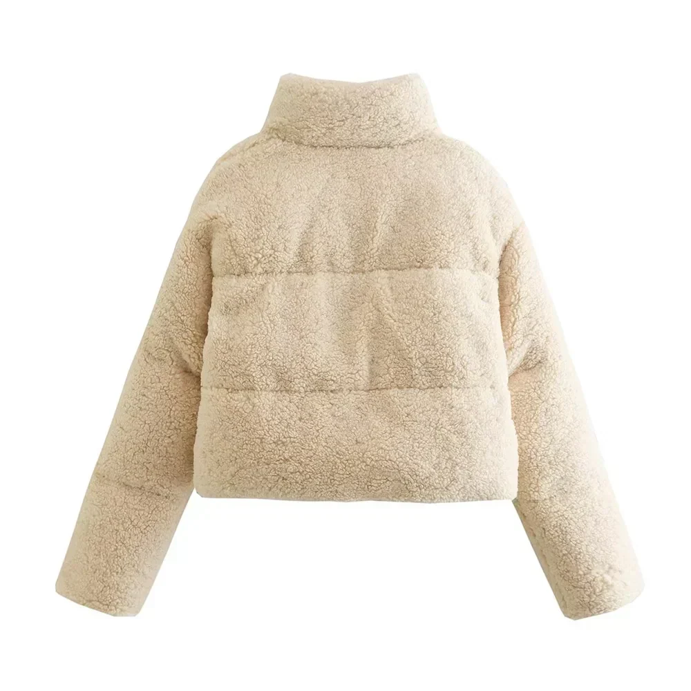 Vera | Cropped Quilted High Neck Fleece Jacket