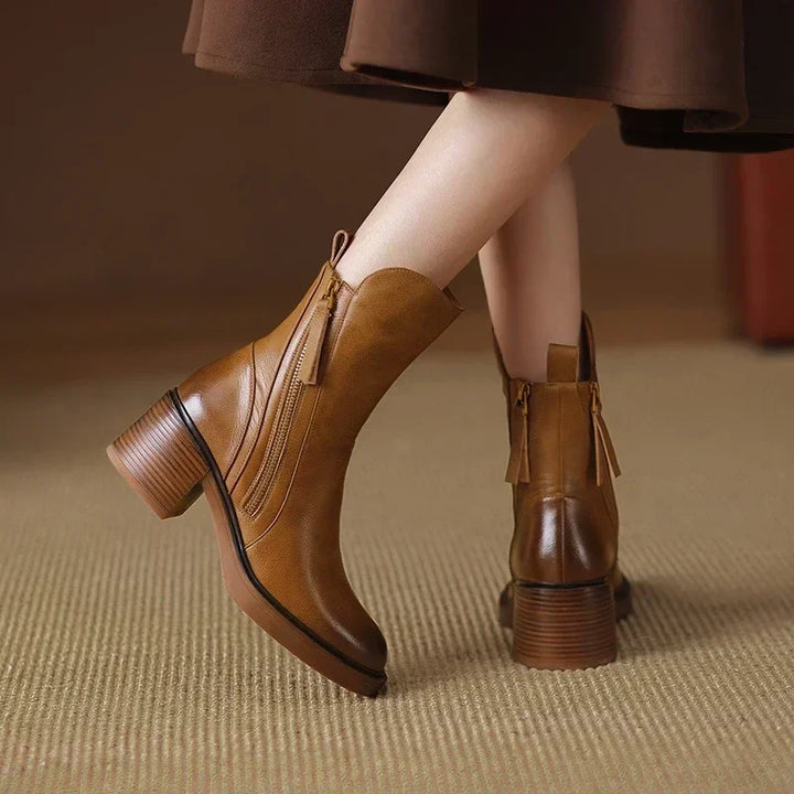 Womens block heel ankle boots, view 6