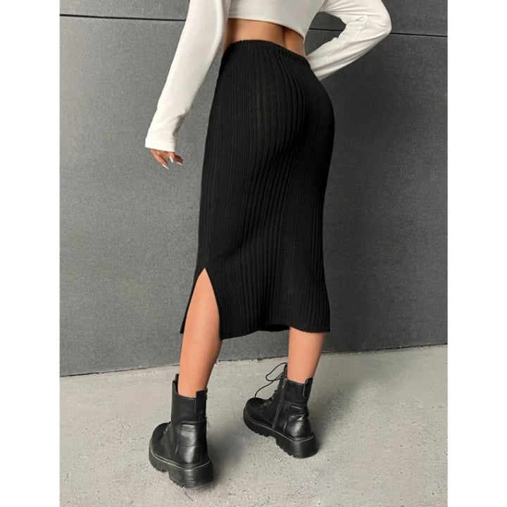 Harper | Womens Ribbed Knit Midi Skirt