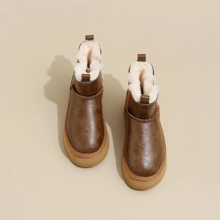 Morgan womens faux fur lined platform boots