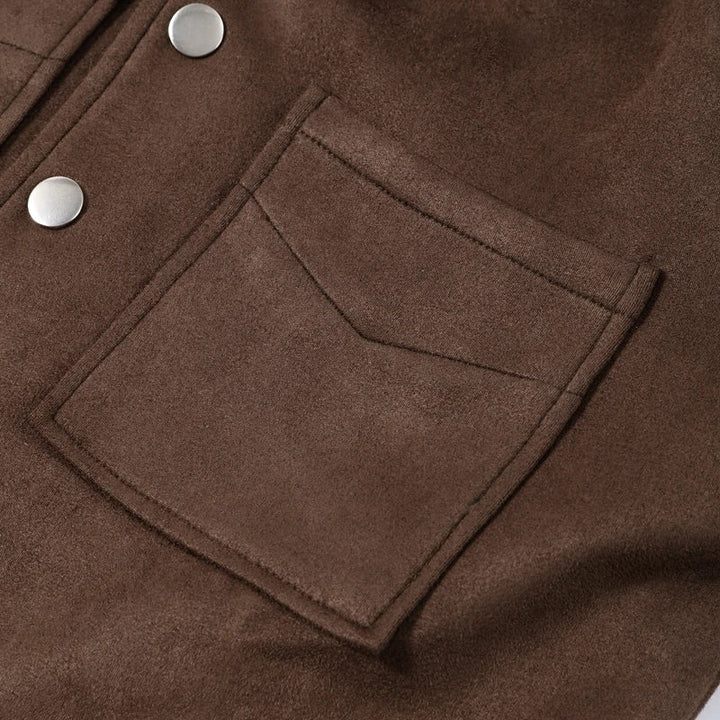 Morgan | Womens Faux Suede Cropped Trucker Jacket