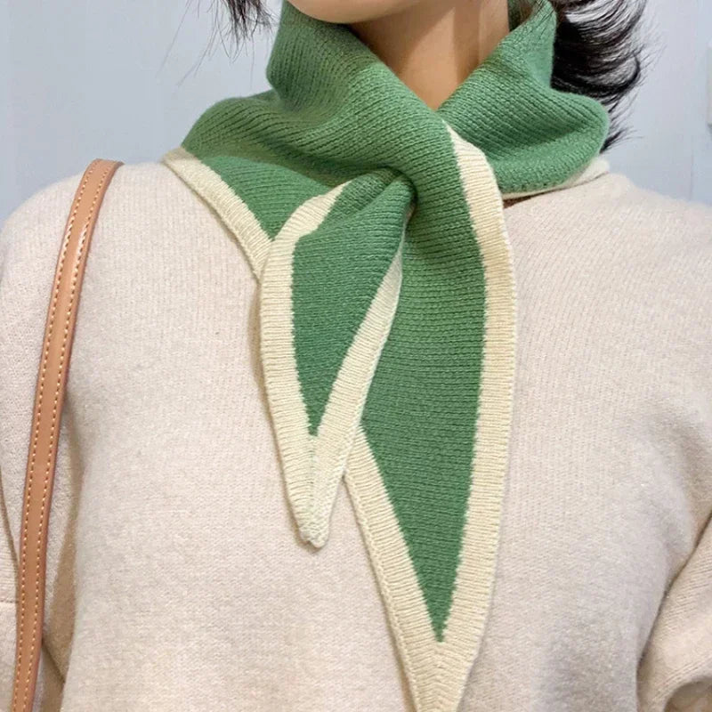 Eve | Womens Turtleneck Knit Scarf with Trim