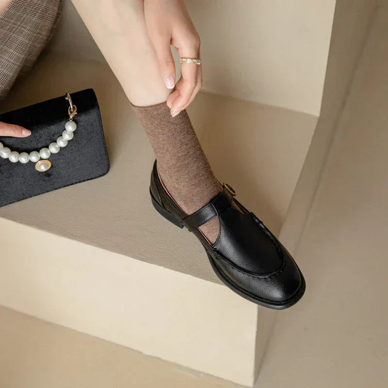 Womens t-bar buckle Mary Jane shoes, view 3