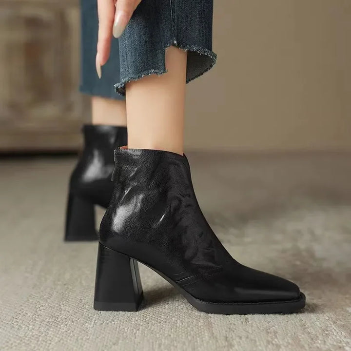 Womens block heel ankle boots, view 7