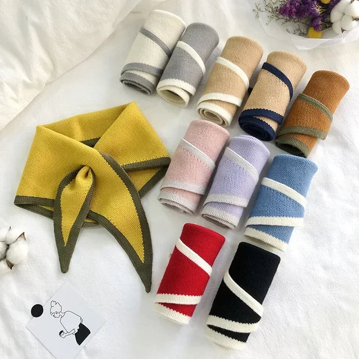 Eve | Womens Turtleneck Knit Scarf with Trim