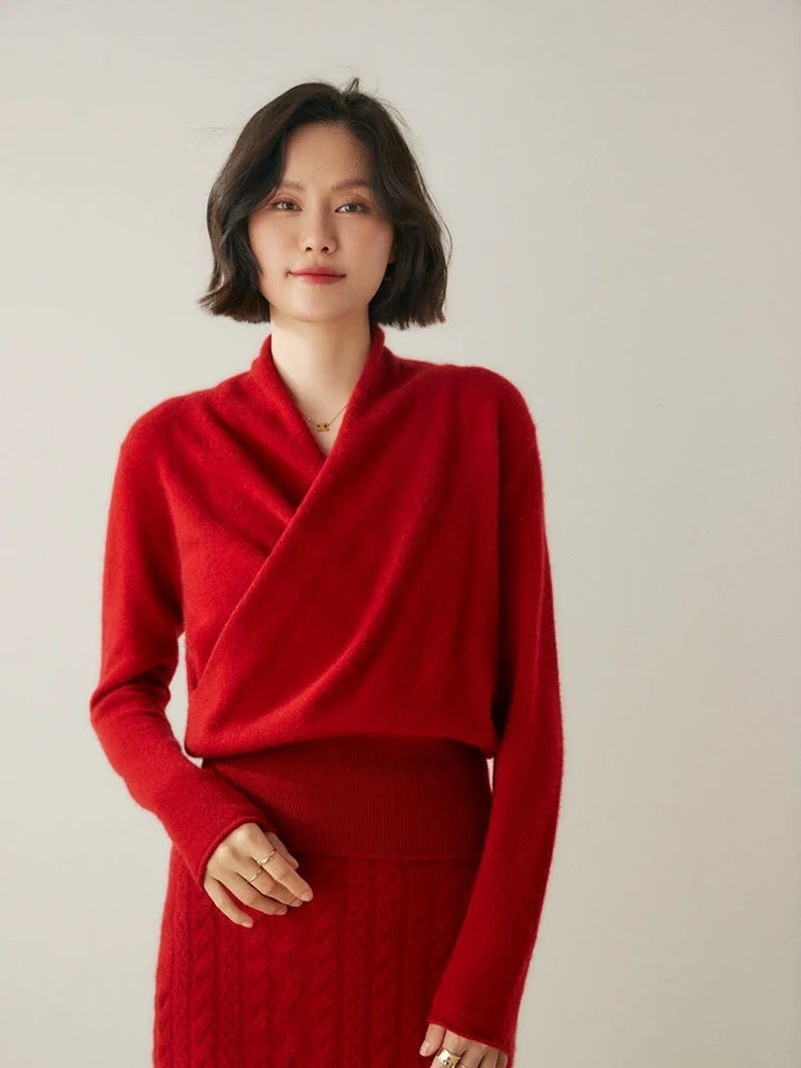 Ivy | Womens Wrap Sweater Long Sleeve Relaxed