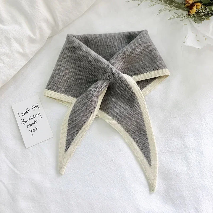 Eve | Womens Turtleneck Knit Scarf with Trim