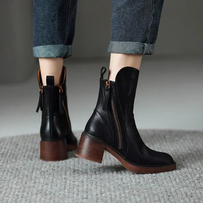 Womens block heel ankle boots, view 8