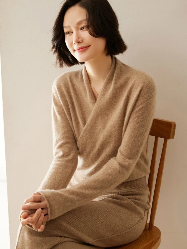 Ivy | Womens Wrap Sweater Long Sleeve Relaxed