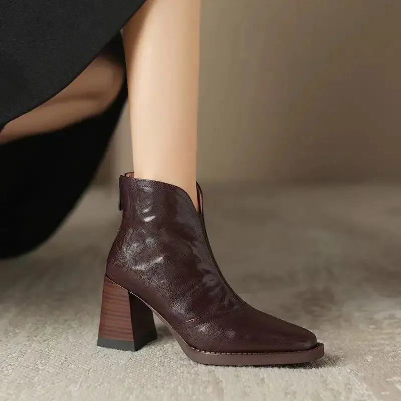 Womens block heel ankle boots, view 4