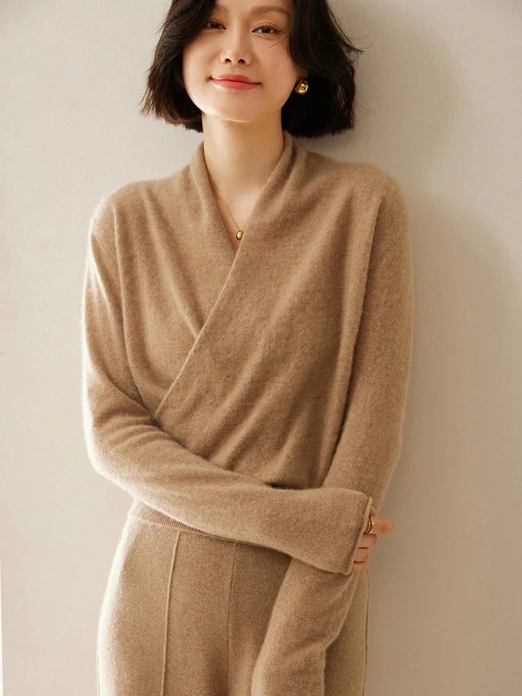 Ivy | Womens Wrap Sweater Long Sleeve Relaxed