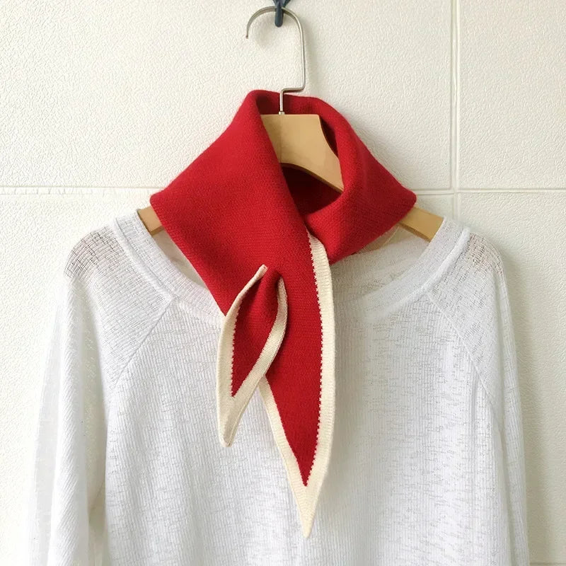 Eve | Womens Turtleneck Knit Scarf with Trim