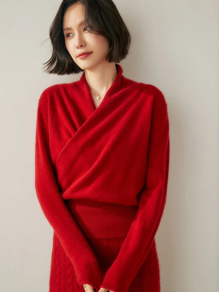 Ivy | Womens Wrap Sweater Long Sleeve Relaxed
