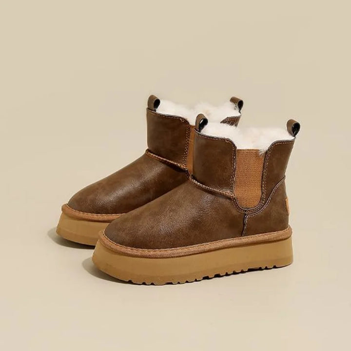 Morgan womens faux fur lined platform boots