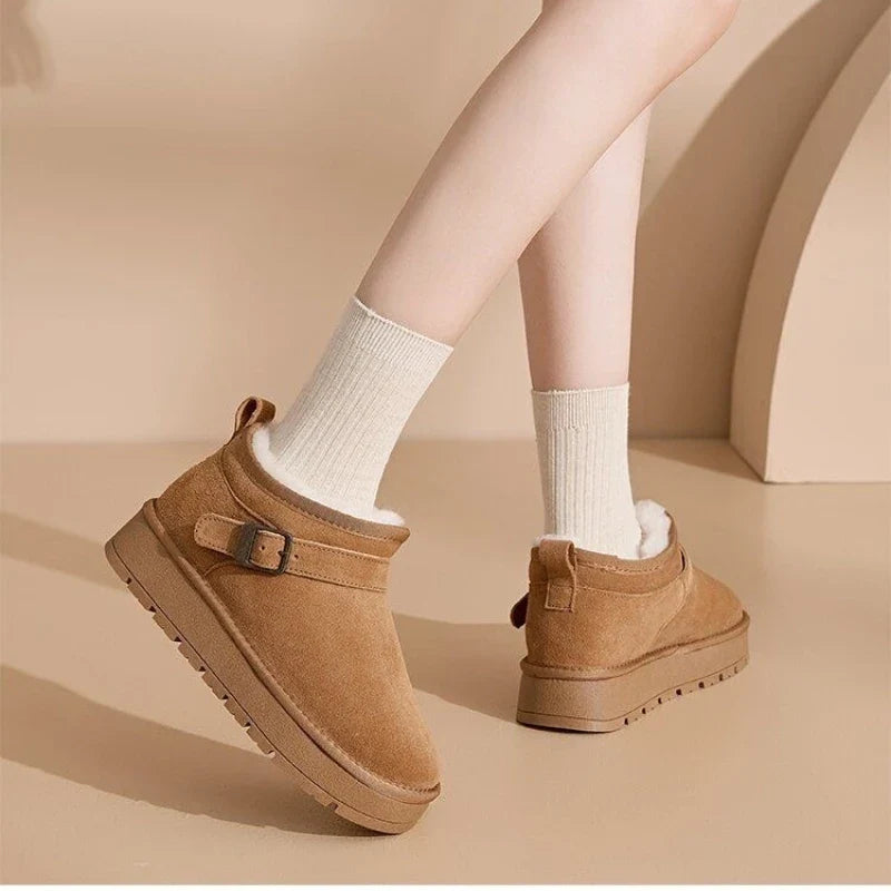 Peyton | Buckle Strap Suede Lined Winter Boots