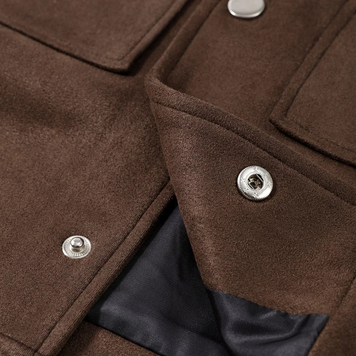 Morgan | Womens Faux Suede Cropped Trucker Jacket