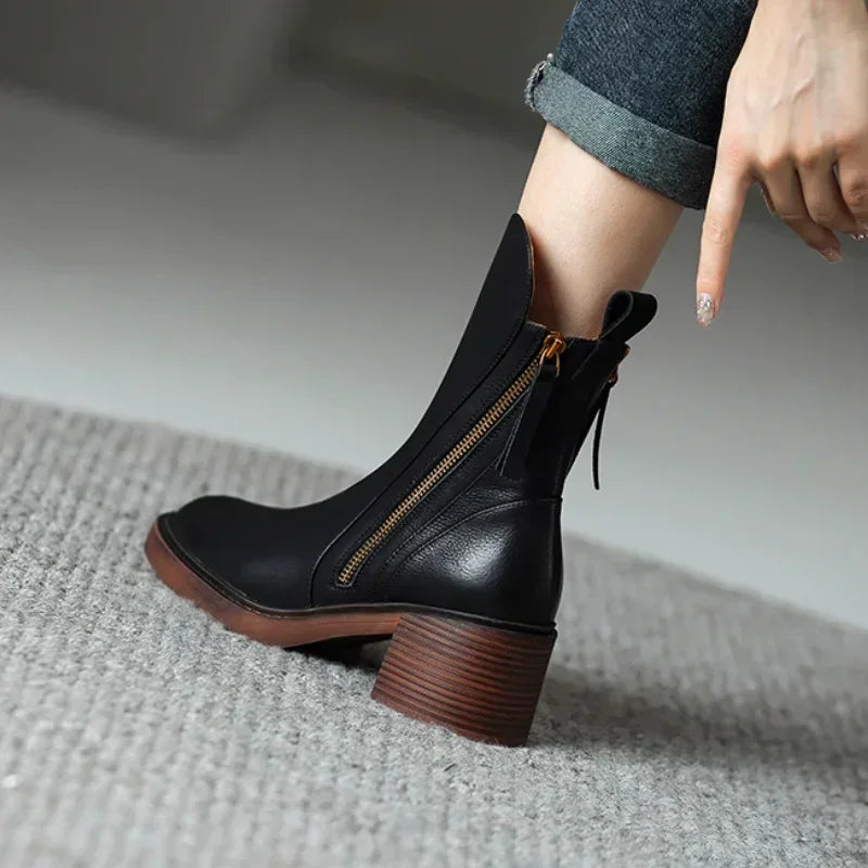 Womens block heel ankle boots, view 9