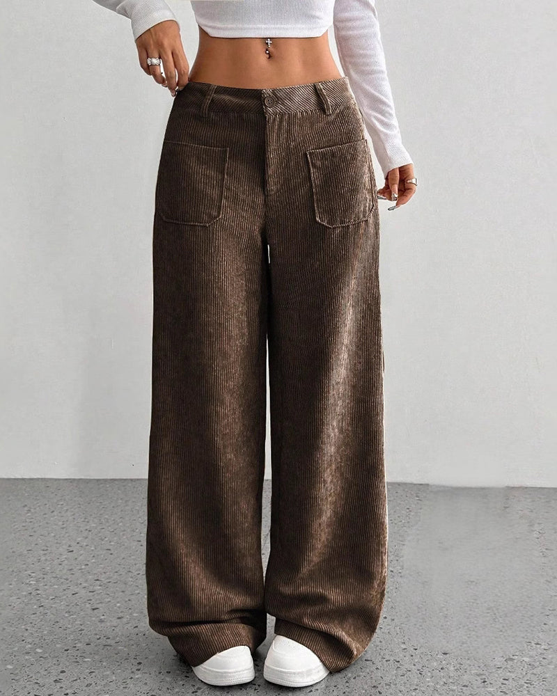 Bailey | Corduroy Pants Women High Waist Wide Leg
