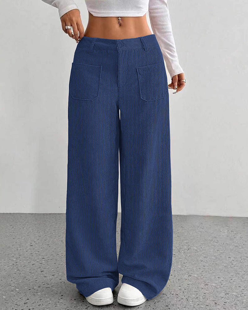 Bailey | Corduroy Pants Women High Waist Wide Leg