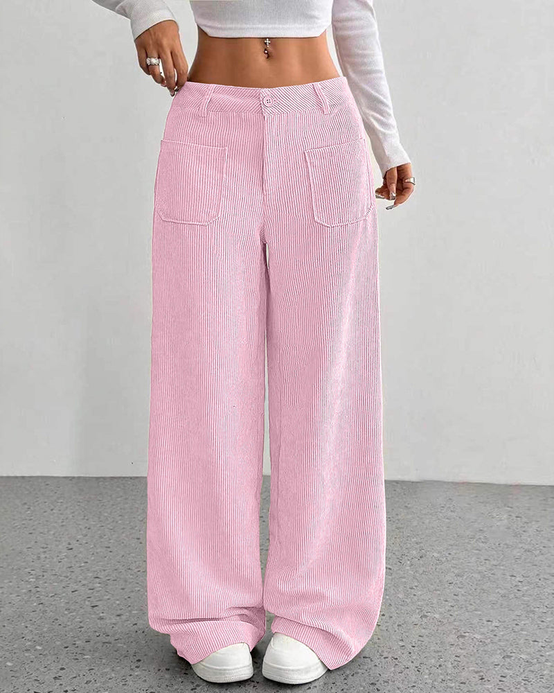Bailey | Corduroy Pants Women High Waist Wide Leg