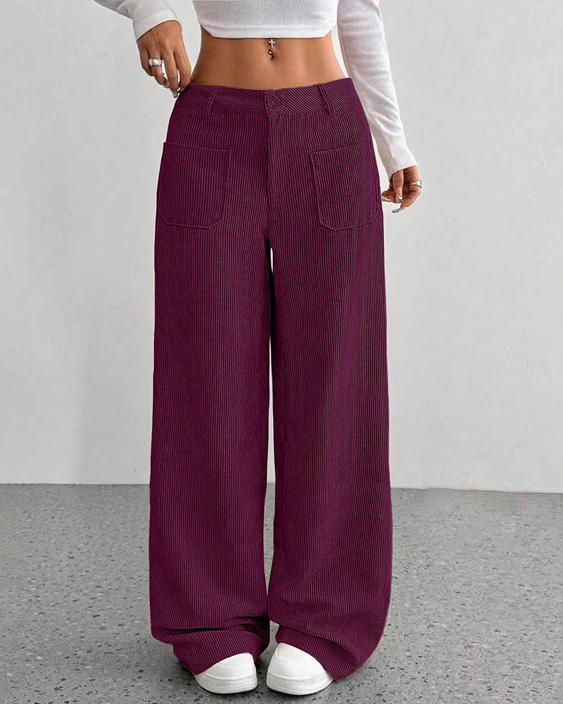 Bailey | Corduroy Pants Women High Waist Wide Leg
