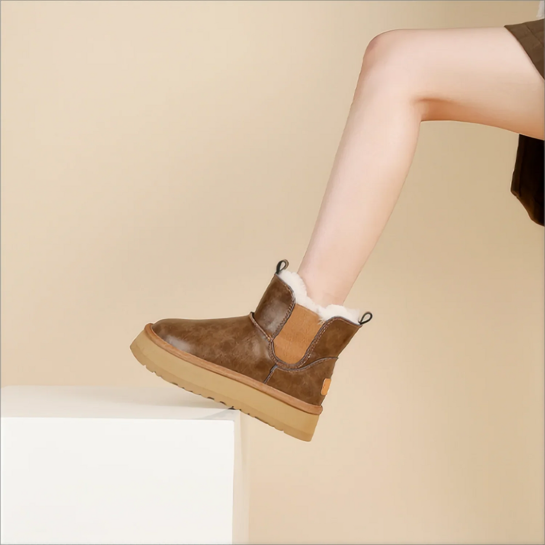 Morgan womens faux fur lined platform boots