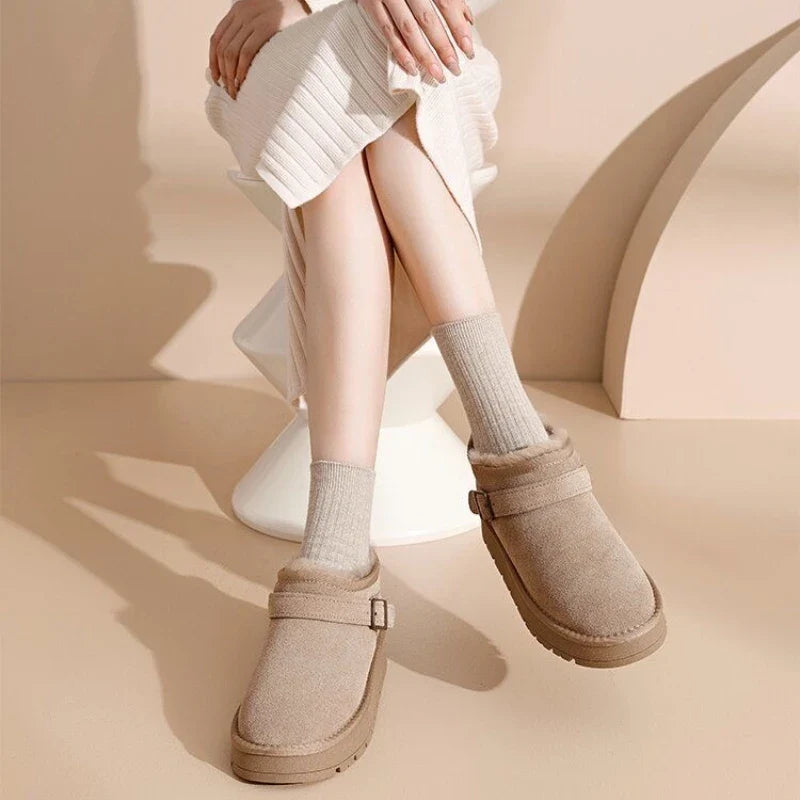 Peyton | Buckle Strap Suede Lined Winter Boots