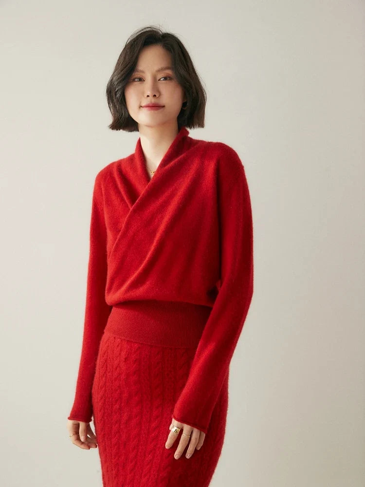 Ivy | Womens Wrap Sweater Long Sleeve Relaxed