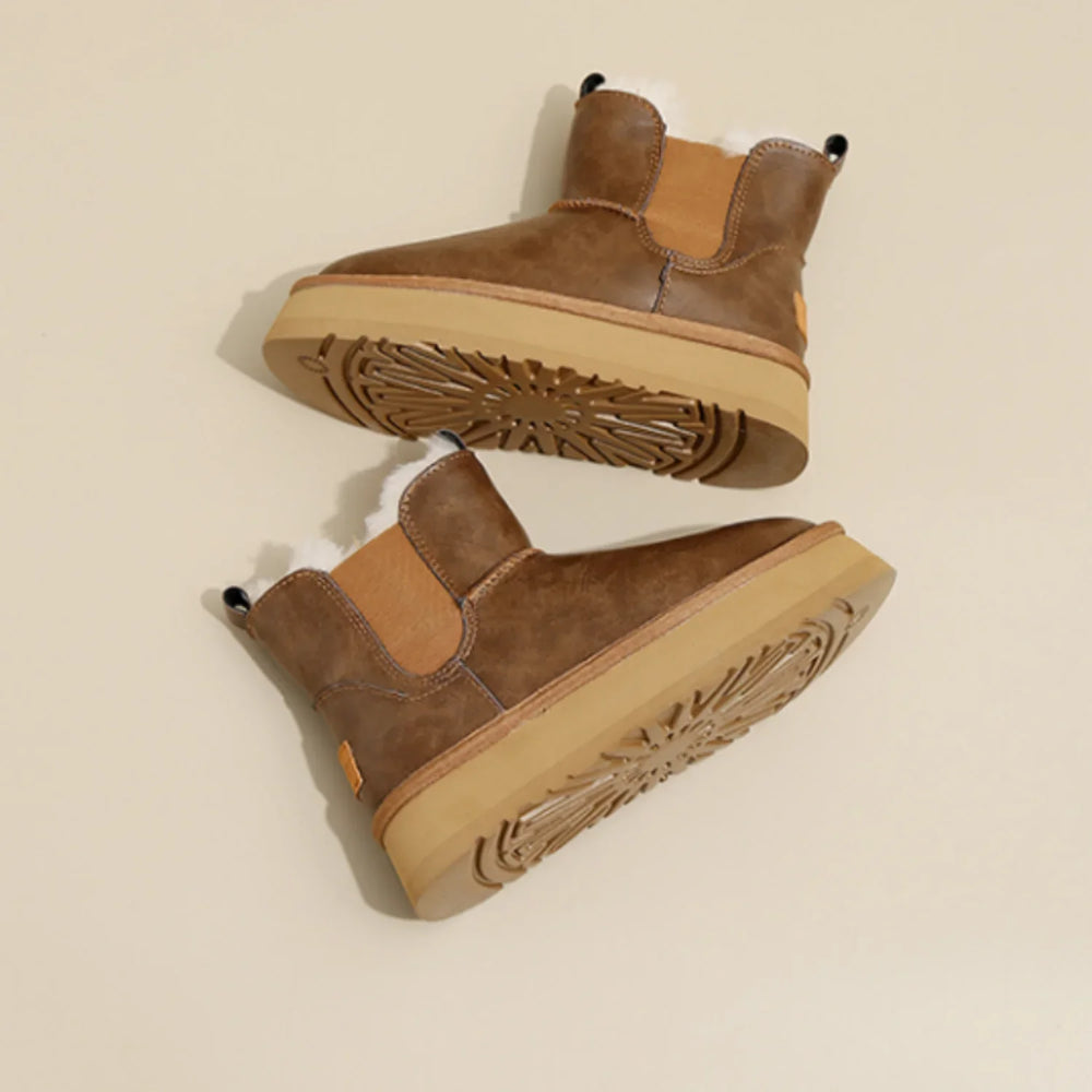 Morgan womens faux fur lined platform boots