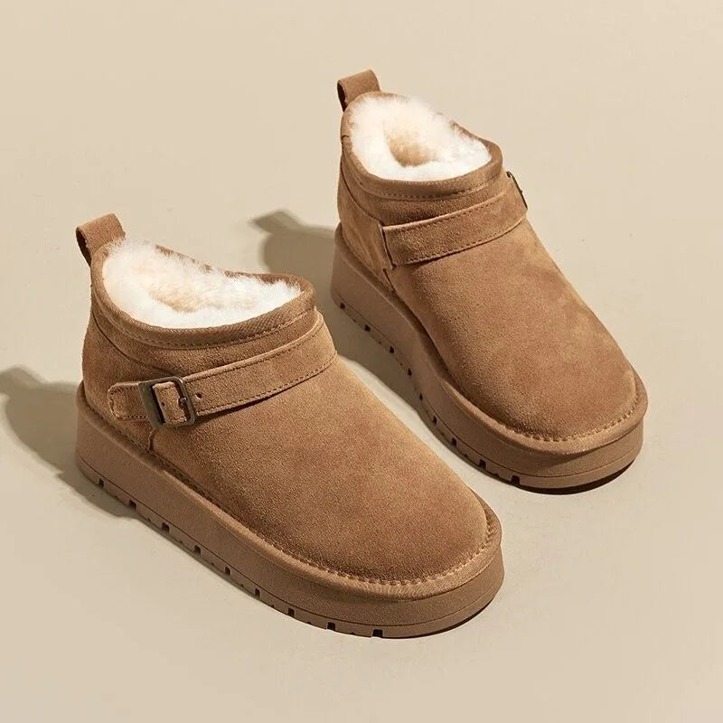 Peyton | Buckle Strap Suede Lined Winter Boots