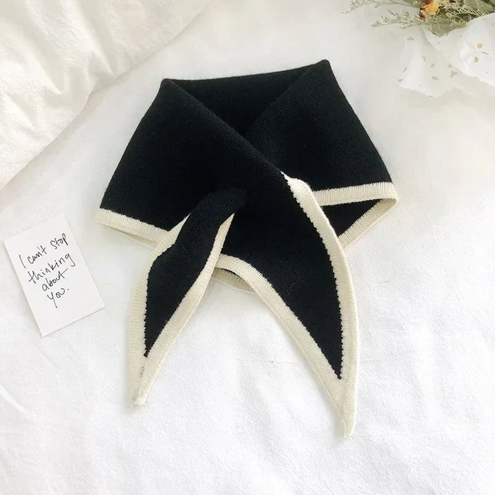 Eve | Womens Turtleneck Knit Scarf with Trim
