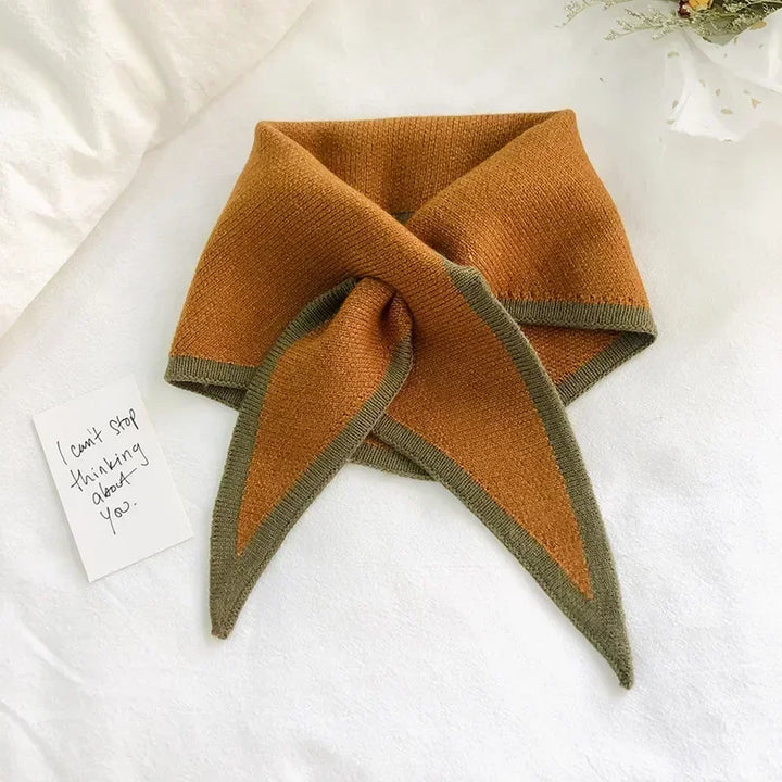 Eve | Womens Turtleneck Knit Scarf with Trim