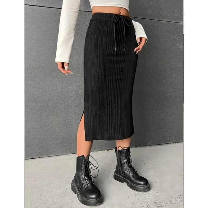 Harper | Womens Ribbed Knit Midi Skirt