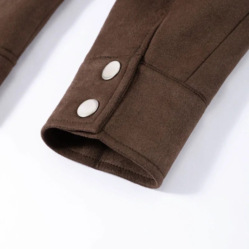 Morgan | Womens Faux Suede Cropped Trucker Jacket
