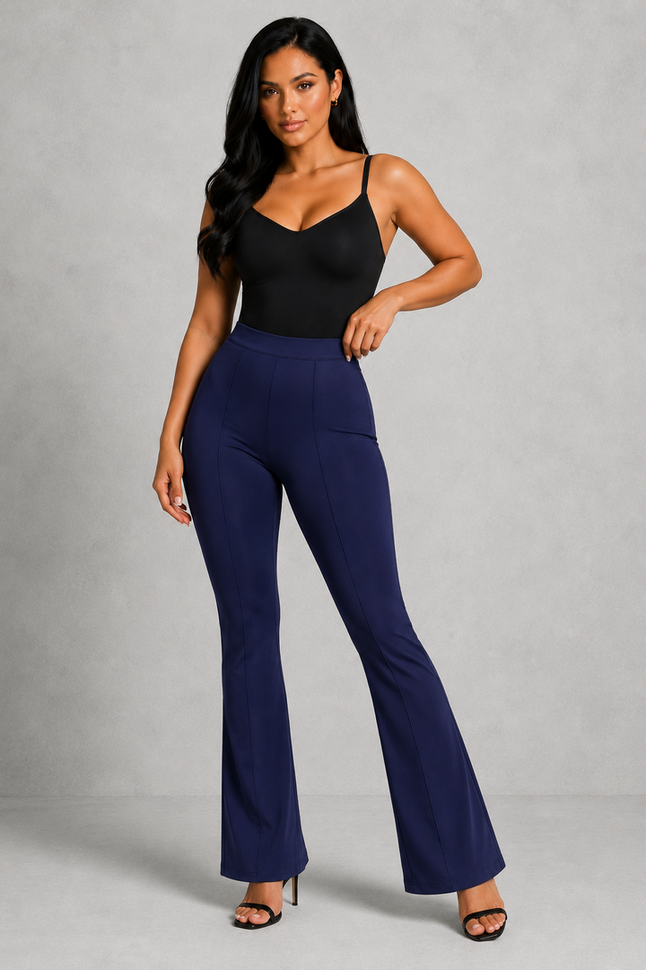 Womens high waist flare leggings, view 1