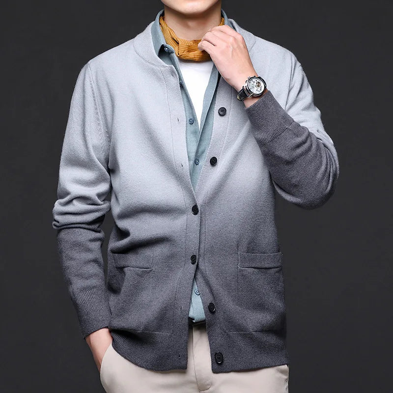Fred | Mens Button Front Gradient Cardigan