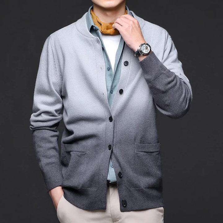 Fred | Mens Button Front Gradient Cardigan