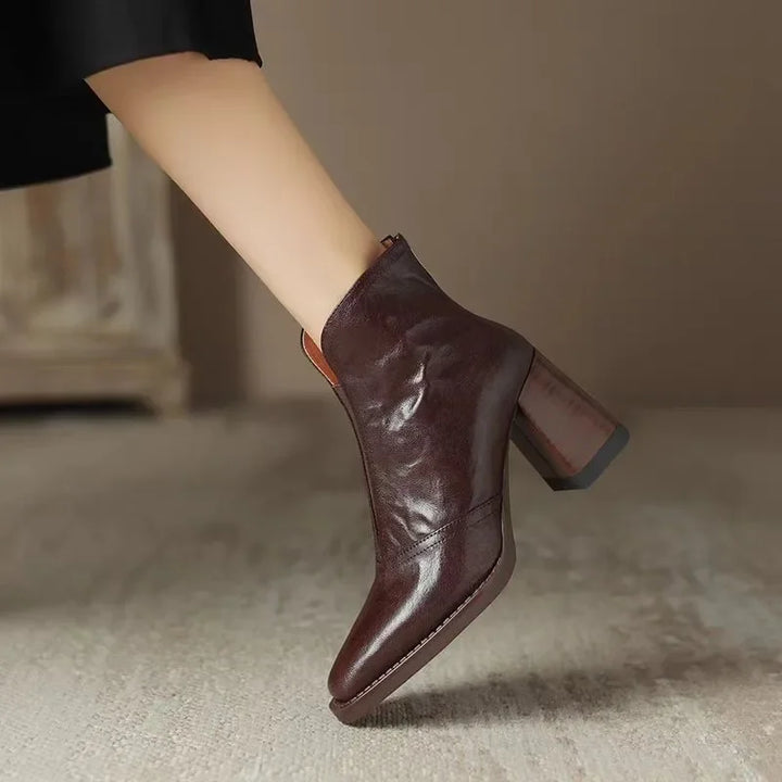 Womens block heel ankle boots, view 5